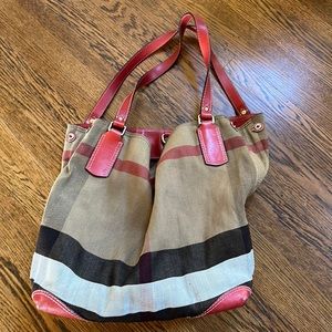 Burberry Canvas and leather bucket tote